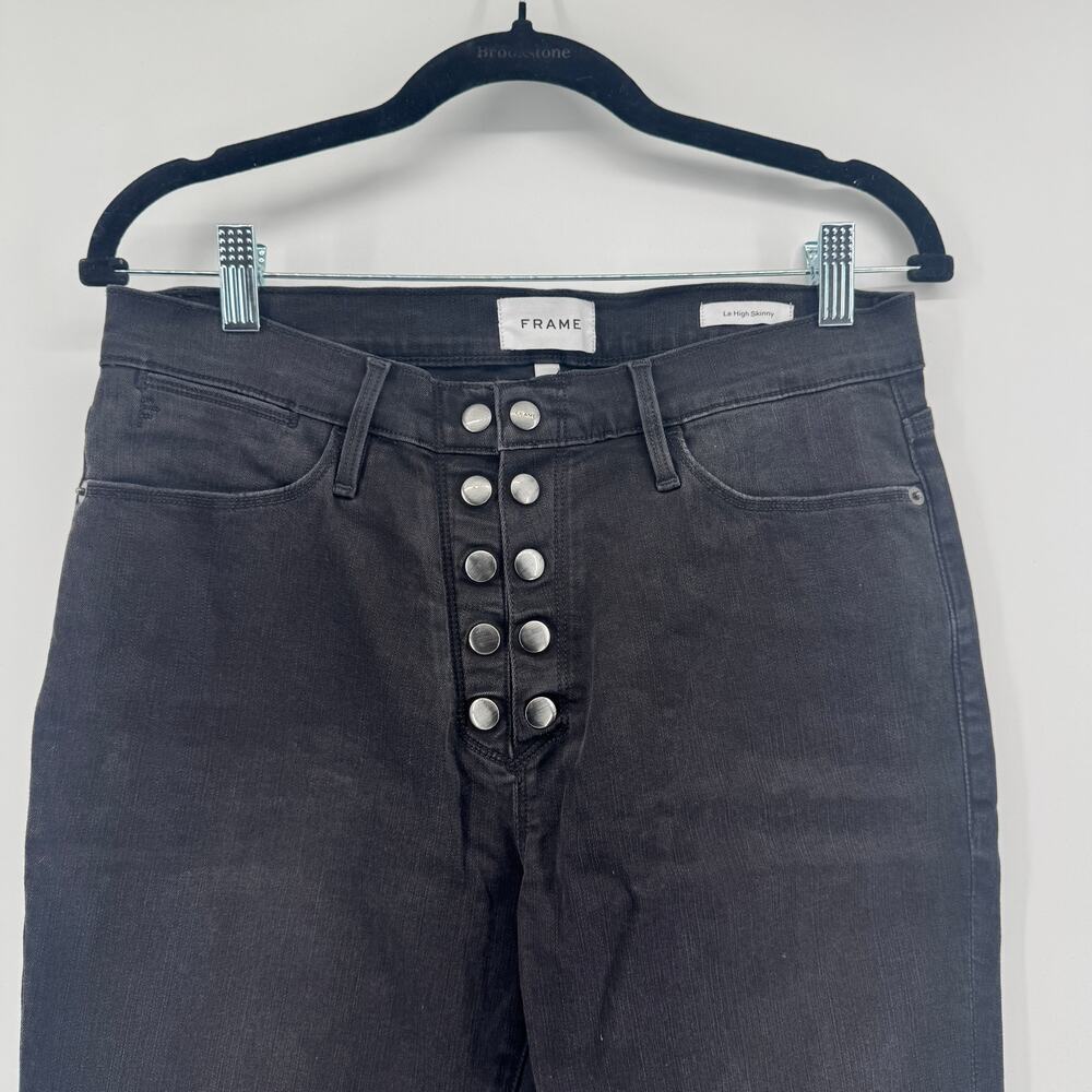 FRAME Denim Le High Ankle Skinny Snap Fly Jeans Sz 31 Bestwick $249 NWT - Picture 3 of 11